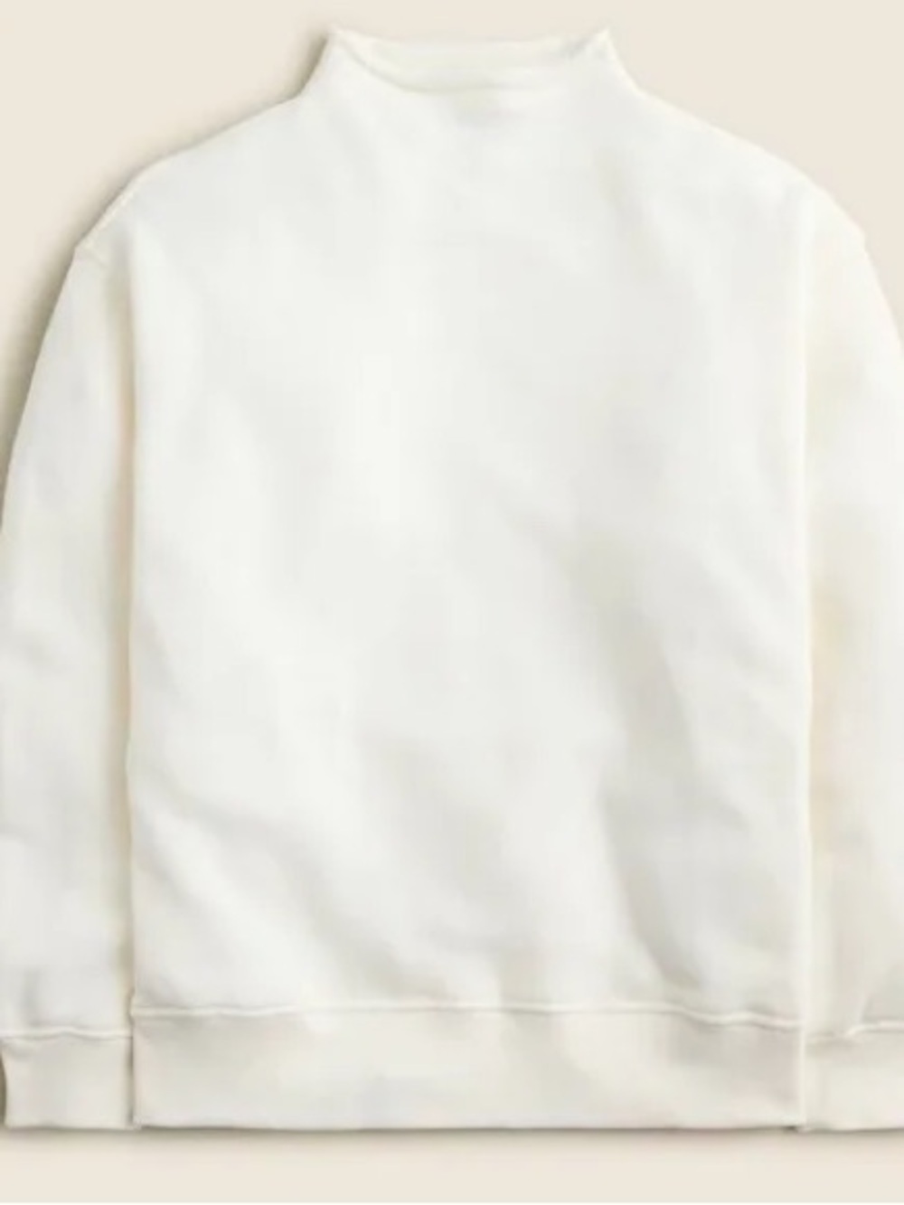 J.CREW • NWT heritage terry rollneck sweatshirt - ivory - XS
